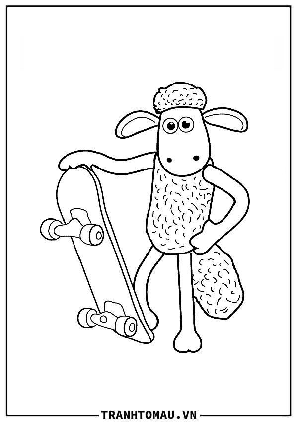 chú cừu shaun trượt ván