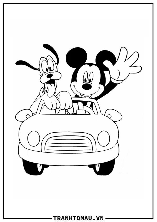 chuột mickey lái xe