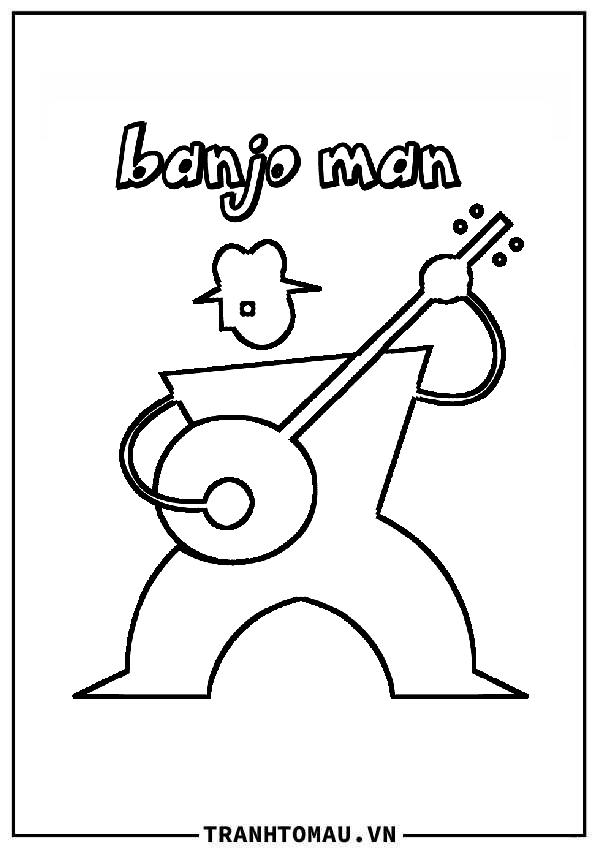 hình vẽ người chơi đàn banjo