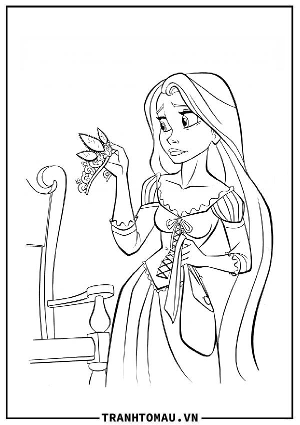 rapunzel cầm vương miện