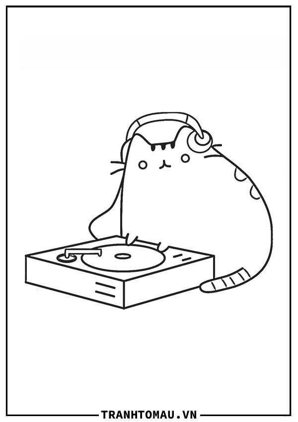 Mèo Pusheen chơi nhạc