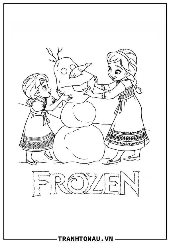 Anna và Elsa Nặn Người Tuyết