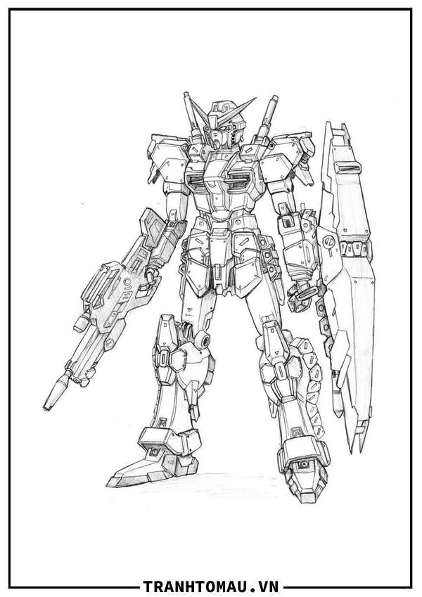 Gundam Cầm Súng và Khiên