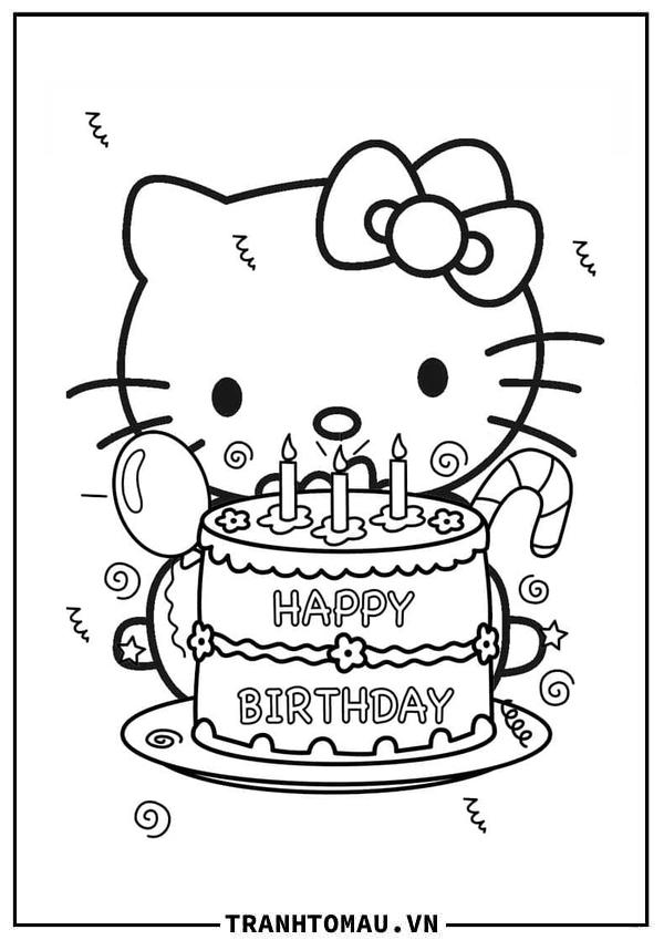 Hello Kitty và Bánh Sinh Nhật