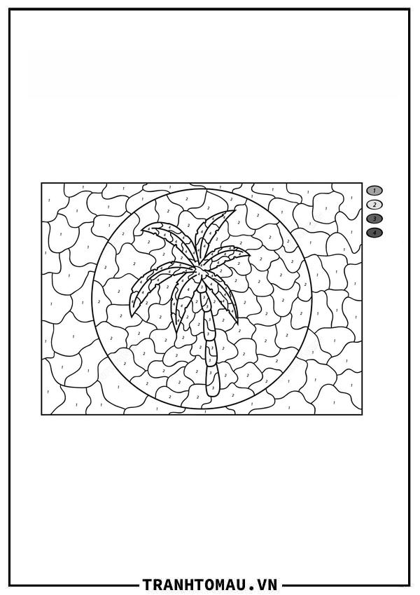 Tô Màu Theo Số Cây Dừa
