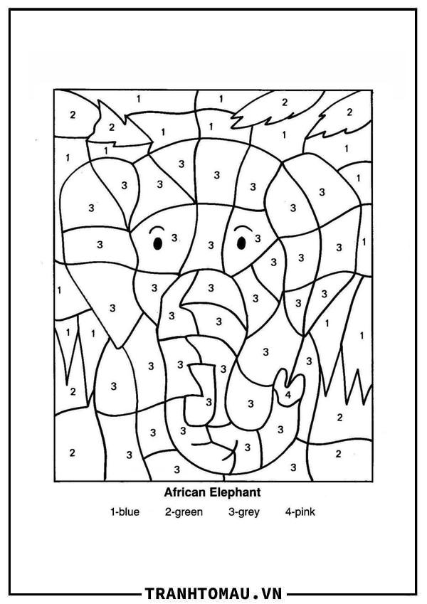 Tô Màu Theo Số Chú Voi