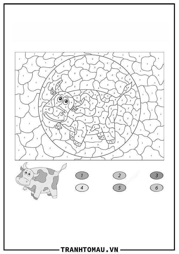 Tô Màu Theo Số Con Bò