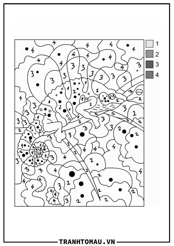 Tô Màu Theo Số Con Tắc Kè