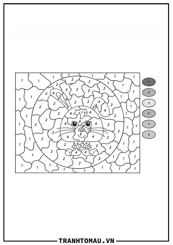 Tô Màu Theo Số Con Thỏ