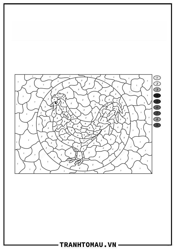 Tô Màu Theo Số Gà Trống