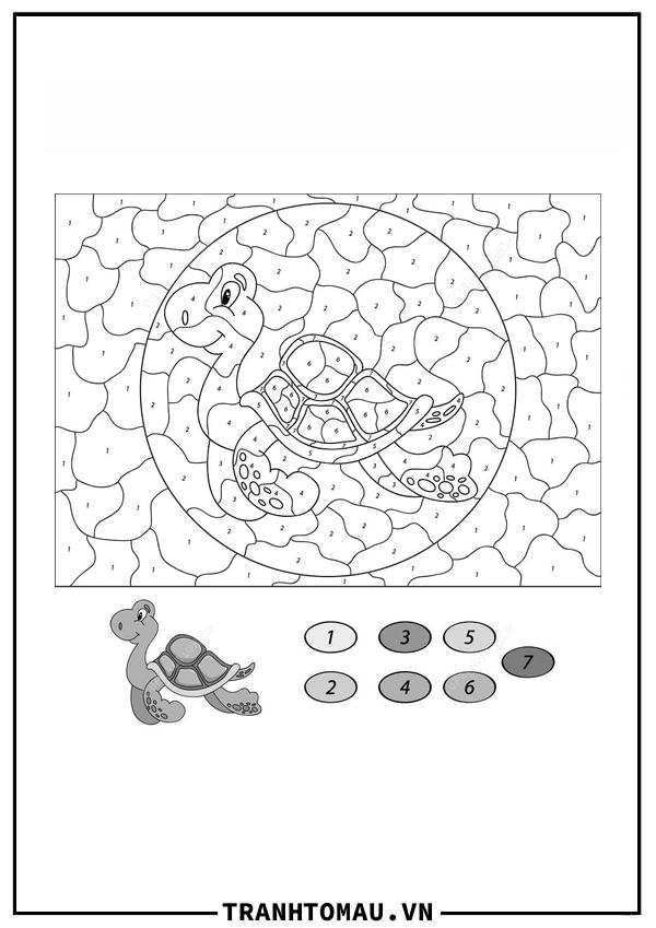 Tô Màu Theo Số Rùa Biển