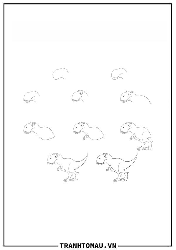 Vẽ Khủng Long T-Rex Ngộ Nghĩnh